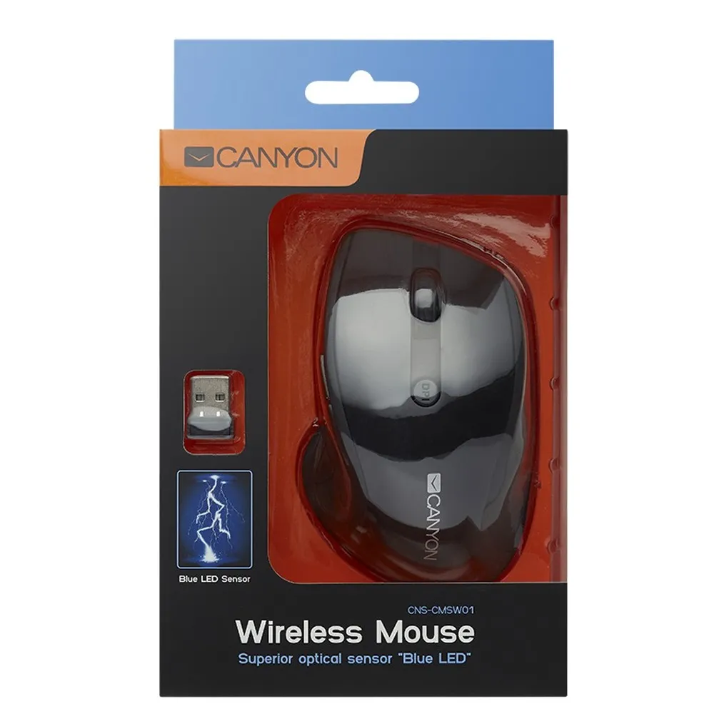 Mouse Wireless Canyon MW-01, Negru