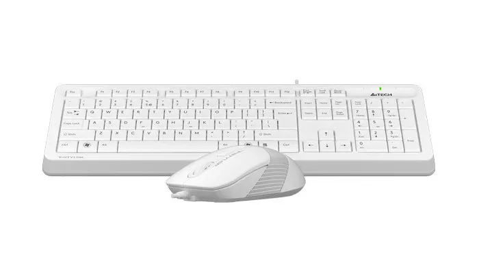 Set Tastatură + Mouse A4Tech F1010, Cu fir, Alb/Gri