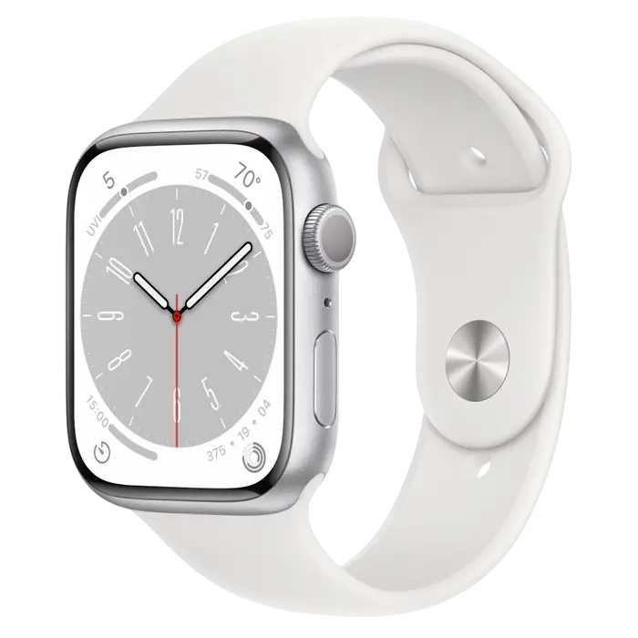Ceas inteligent Apple Watch Series 8 GPS, 45mm, Argintiu