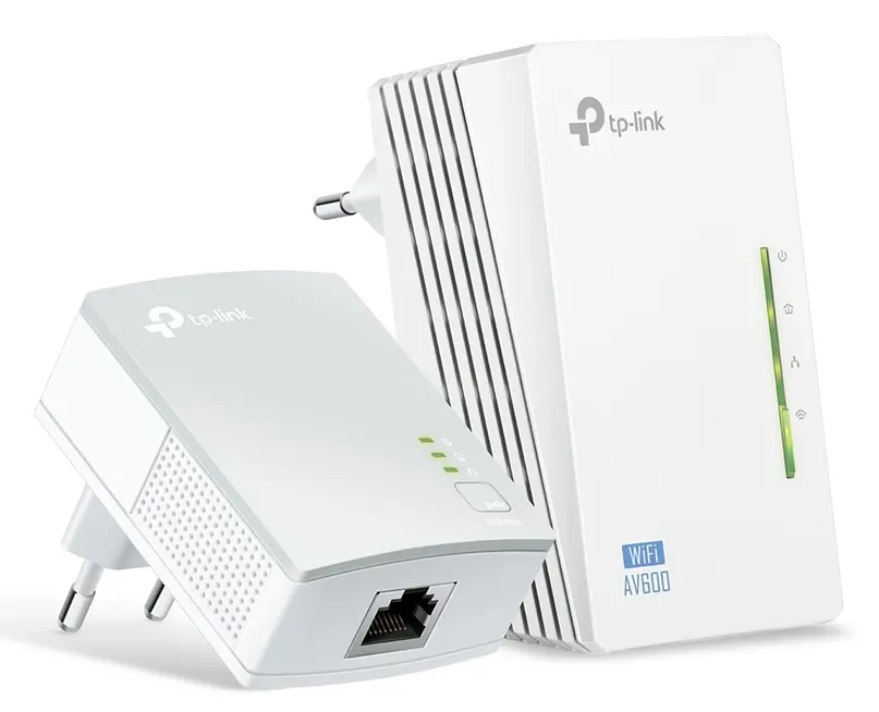 Wi-Fi + Powerline adapter TP-LINK TL-WPA4220 KIT, AV600, 600 Mbps, Alb