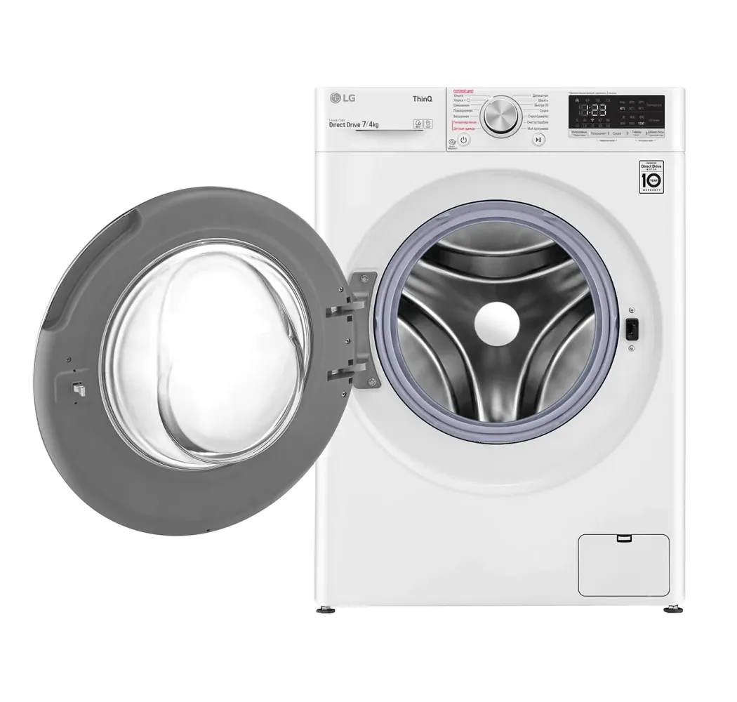 Mașină de spălat cu uscător LG F2V5HG0W, 7, Alb