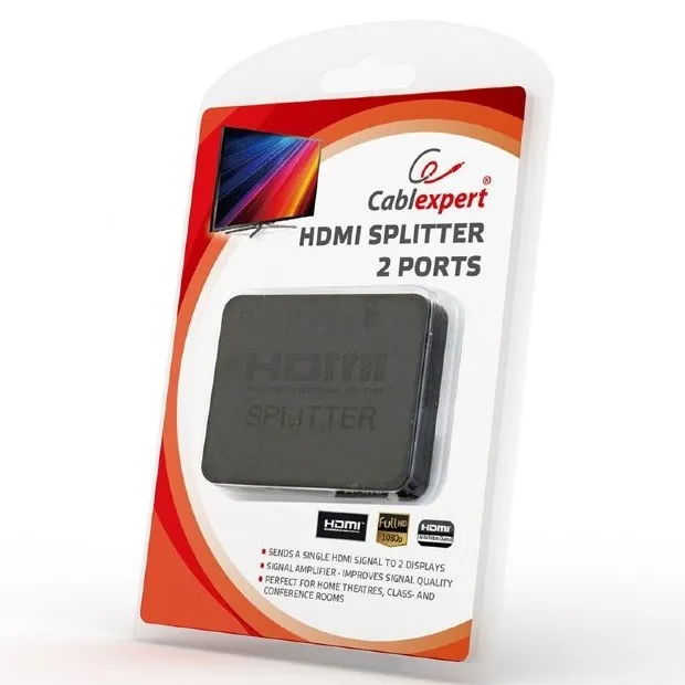 Splitter HDMI Cablexpert DSP-2PH4-03, HDMI (F) - 2x HDMI (F), Negru
