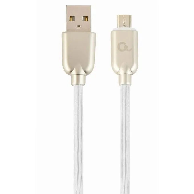 Cablu încărcare și sincronizare Cablexpert CC-USB2R-AMmBM-2M-W, USB Type-A/micro-USB, 2m, Alb