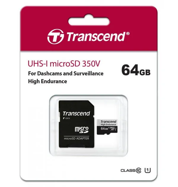 Card de Memorie Transcend MicroSDXC Class 10, 64GB (TS64GUSD350V)