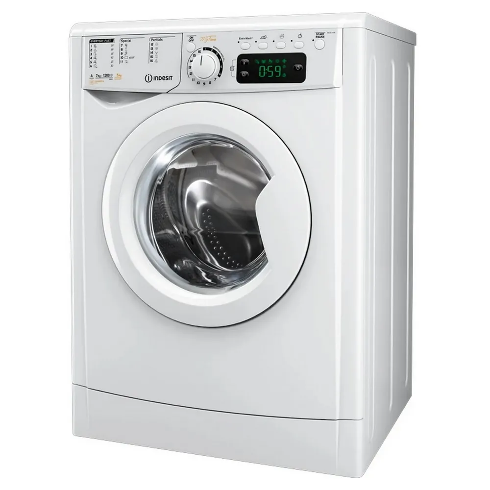 Mașină de spălat cu uscător Indesit EWDE 71280 W, 7kg, Alb