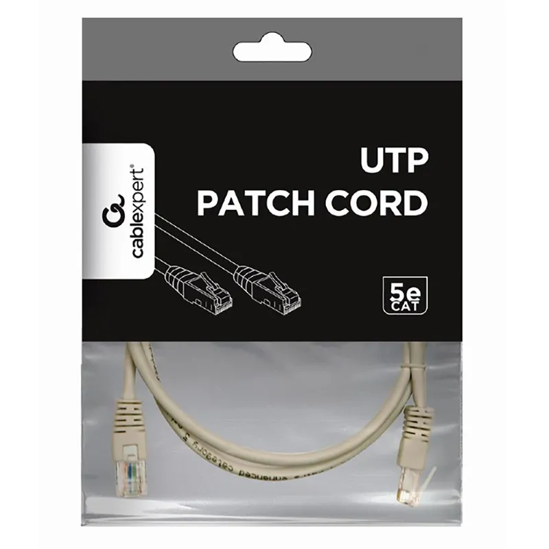 Patch cord Cablexpert PP12-1M, CAT5e UTP, 1m, Gri