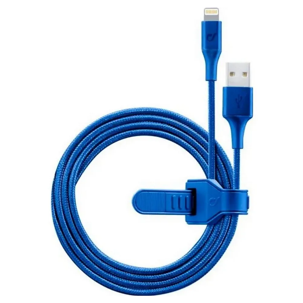 Cablu încărcare și sincronizare Cellularline Satellite MFI, USB Type-A/Lightning, 1m, Albastru