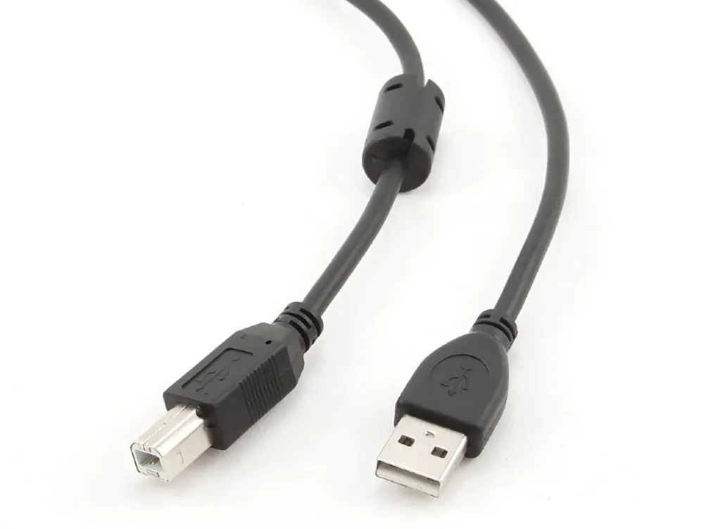 Cablu de date pentru periferice Cablexpert CCFB-USB2-AMBM-3M, USB Type-A/USB Type-B, 3m, Negru