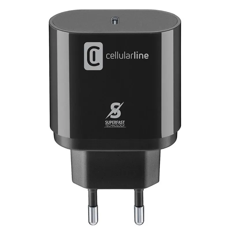 Încărcător Cellularline USB-C Charger 25W, Negru