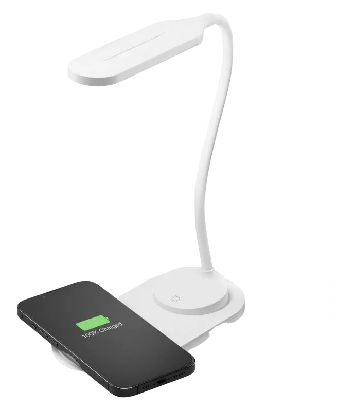 Lampa de birou Cellularline Wireless Charging Lamp, Alb