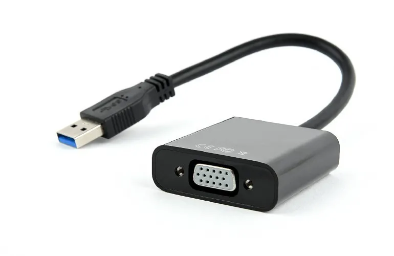 Adaptor Video Cablexpert AB-U3M-VGAF-01, USB - VGA D-Sub (F), 0,15m, Negru