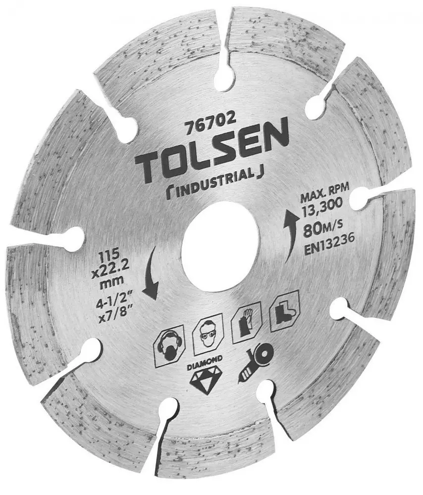 Disc diamantat segmentat TOLSEN 125x22:2 mm 10 mm