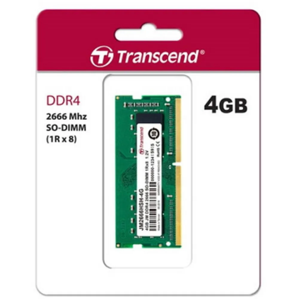 .4GB DDR4-  2666MHz  SODIMM  Transcend PC21300, CL19, 260pin DIMM 1.2V 