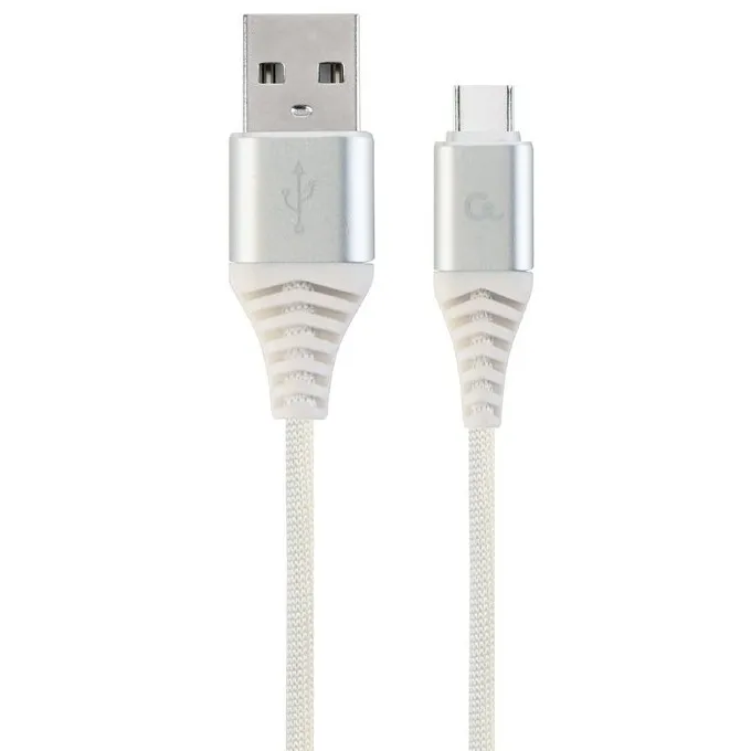 Cablu de încărcare Cablexpert CC-USB2B-AMCM-1M-BW2, USB Type-C/USB Type-A, 1m, Alb