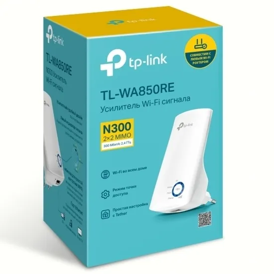 Amplificator de semnal Wi‑Fi TP-LINK TL-WA850RE, 300 Mbps, Alb
