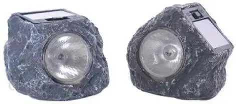 Lampa de gradina cu panou solar (forma piatra)