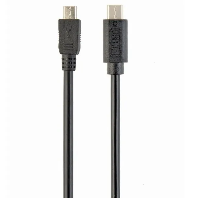 Cablu încărcare și sincronizare Cablexpert CCP-USB2-mBMCM-1M, Micro-USB/USB Type-C, 1m, Negru