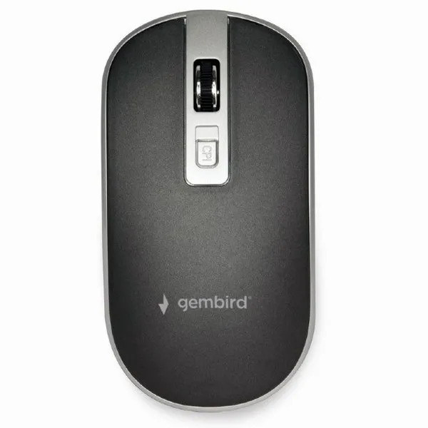 Wireless Mouse Gembird MUSW-4B-06-BS  800-1600 dpi, 4 buttons, Ambidextrous, 1xAA, Black/Silver