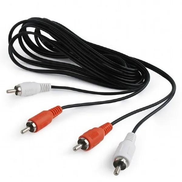 Cablu audio Cablexpert CCA-2R2R-7.5M, 2x RCA (M) - 2x RCA (M), 7,5m, Negru