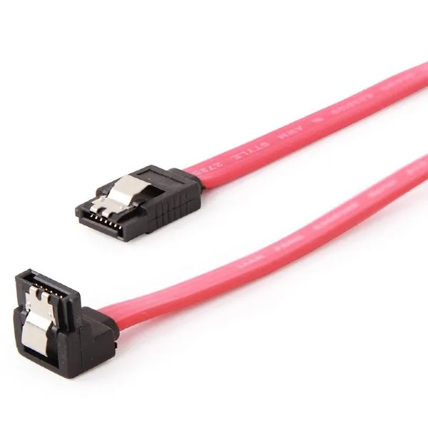 Cable Serial ATA III   30 cm data, 90 degree connector, metal clips, Cablexpert CC-SATAM-DATA90-0.3M