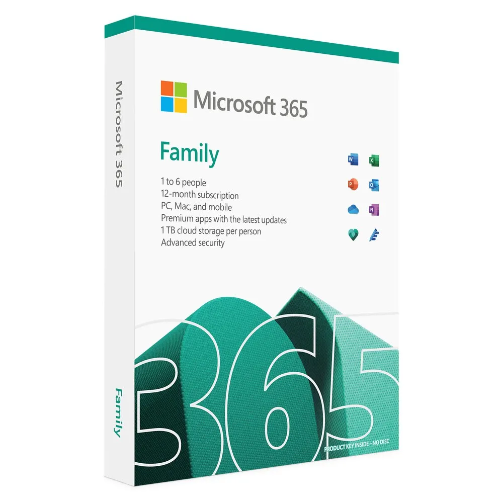 M365 Family English Subscr 1YR Central/Eastern Euro Only Medialess P8