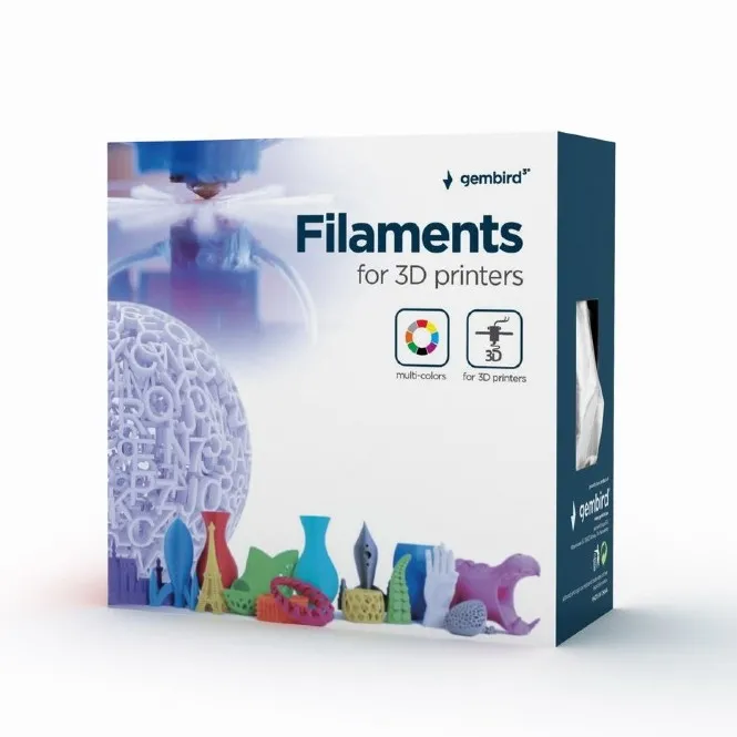 Filament pentru imprimantă 3D Gembird 3DP-PLA1.75-01-NAT, PLA, Transparent, 1.75 mm, 1 kg