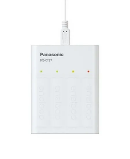 Încărcător Acumulatori Panasonic BQ-CC87USB, Alb