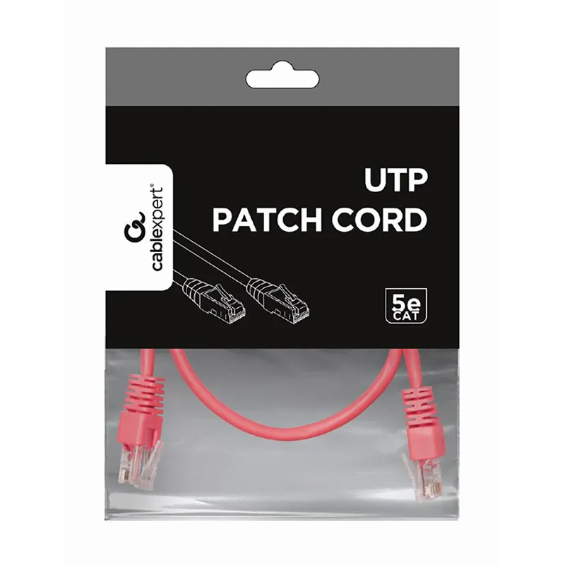 Patch cord Cablexpert PP12-0.5M/RO, CAT5e UTP, 0,5m, Roz