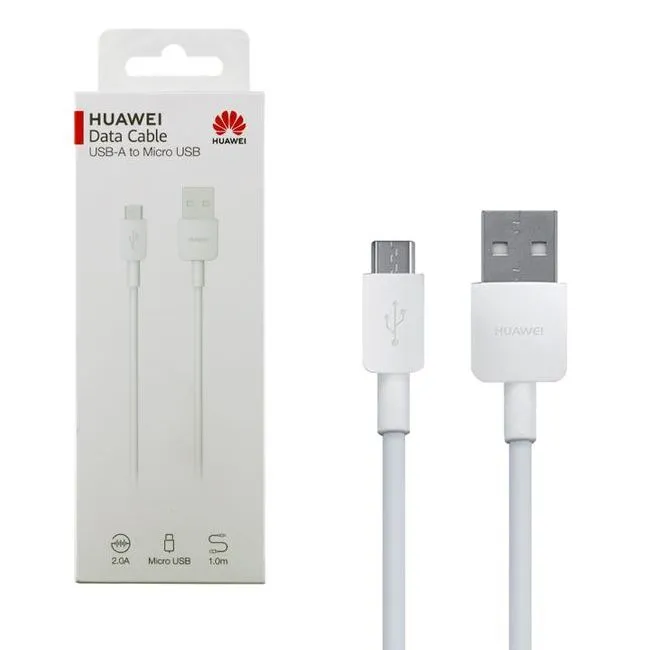 Cablu încărcare și sincronizare Huawei CP70, USB Type-A/micro-USB, 1m, Alb