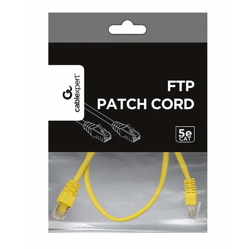 Patch cord Cablexpert PP22-0.5M/Y, Cat5e FTP, 0,5m, Galben
