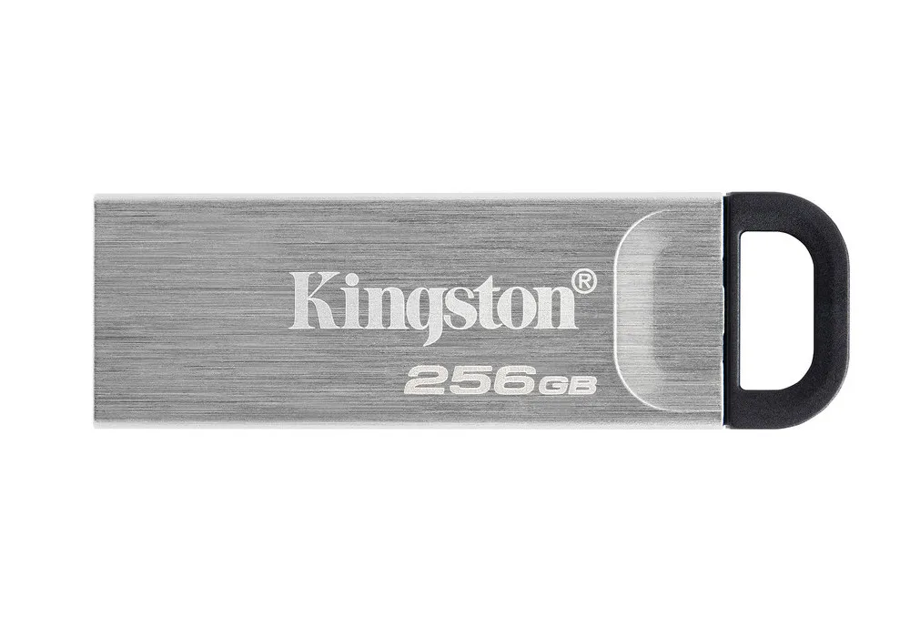 256GB USB3.2 Flash Drive Kingston DataTraveler Kyson, Silver, Metal Case, Key Ring (DTKN/256GB)
