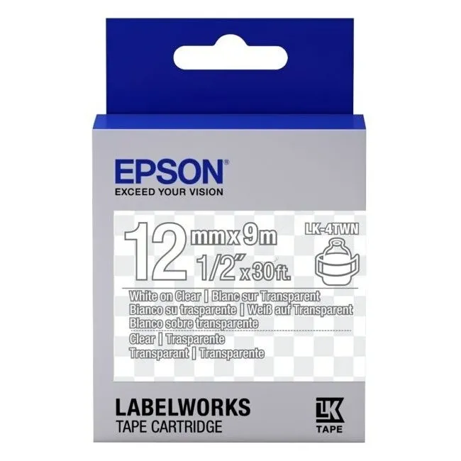 Cartuş de bandă Epson LK-4TWN, 12 mm x 9 m