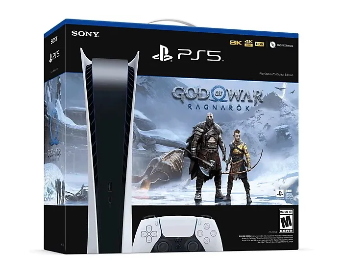 Consolă de jocuri SONY PlayStation 5 Digital Edition, Alb, "God of War Ragnarök"