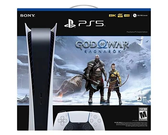 Consolă de jocuri SONY PlayStation 5 Digital Edition, Alb, "God of War Ragnarök"