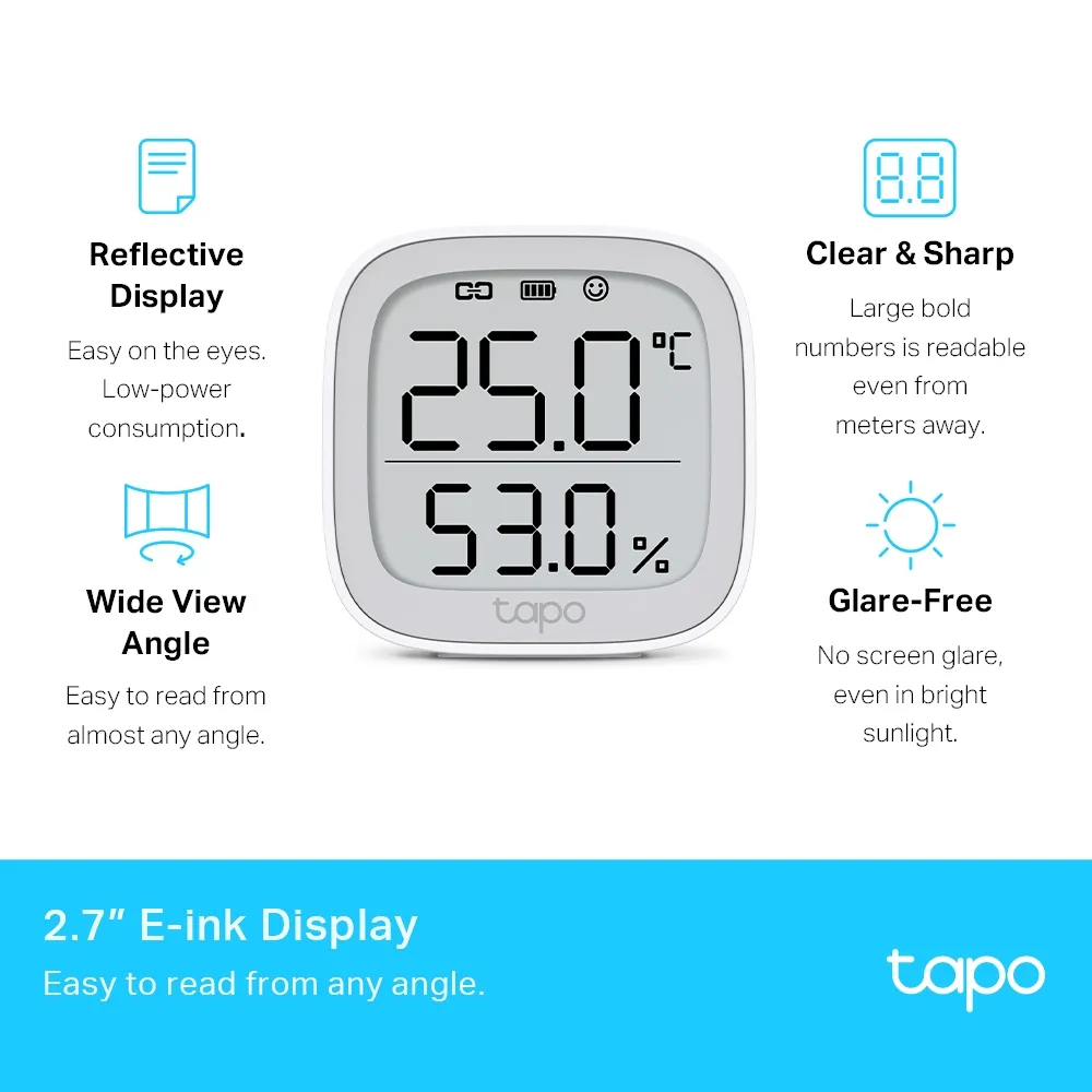 Smart senzor de temperatura și umiditate TP-LINK Tapo T315, Alb