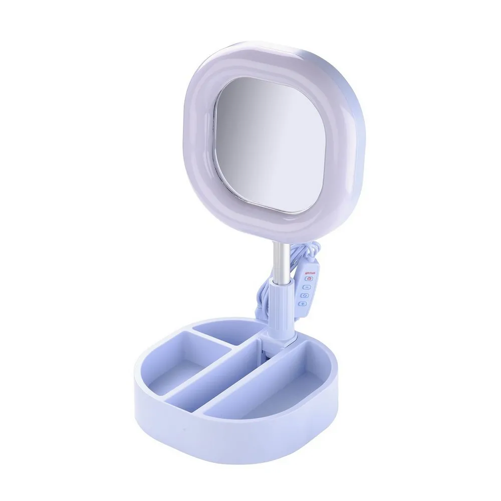 Lampă circulară Cellularline Selfie Ring Mirror - Universale, Albastru