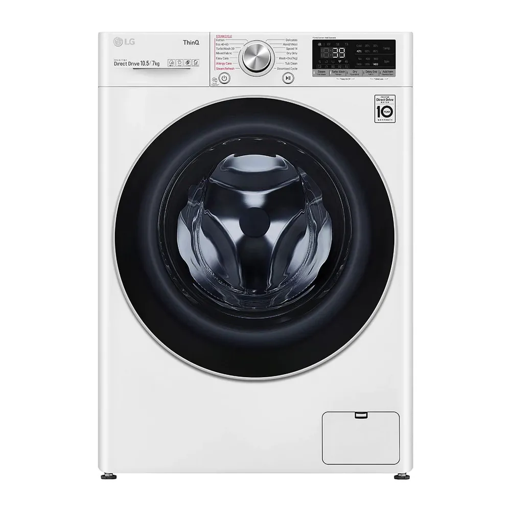 Mașină de spălat cu uscător LG F4DV710S1E, 10,5kg, Alb