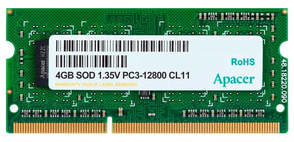 Memorie RAM Apacer AS04GFA60CATBGJ, DDR3 SDRAM, 1600 MHz, 4GB, AS04GFA60CATBGJ
