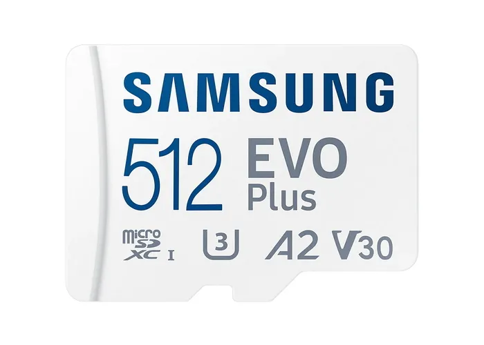 512GB MicroSD (Class 10) UHS-I (U3) +SD adapter, Samsung EVO Plus 