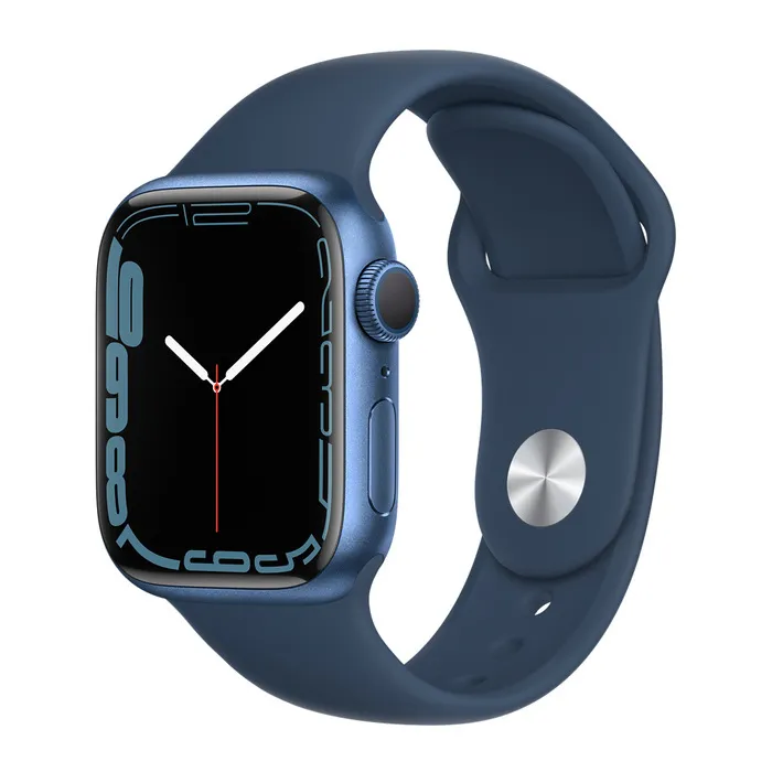 Ceas inteligent Apple Watch Series 7 GPS, 41mm, Carcasă din aluminiu cu bandă sport Abyss Blue