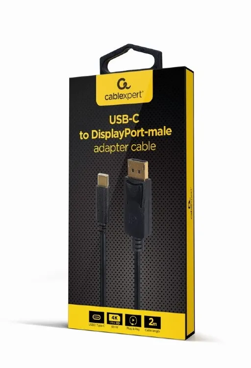 Cablu Video Cablexpert A-CM-DPM-01, USB Type-C (M) - DisplayPort (M), 2 m, Negru