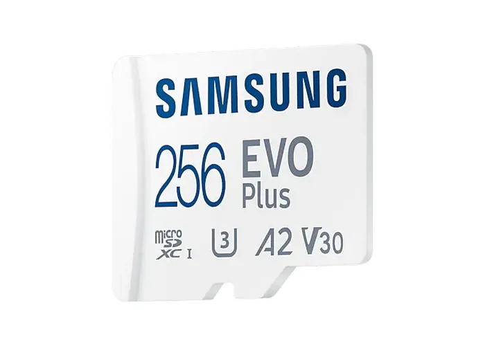 256GB MicroSD (Class 10) UHS-I (U3) +SD adapter, Samsung EVO Plus 