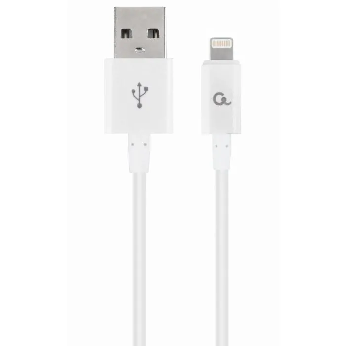 Cablu de încărcare Cablexpert CC-USB2P-AMLM-1M-W, USB Type-A/Lightning, 1m, Alb