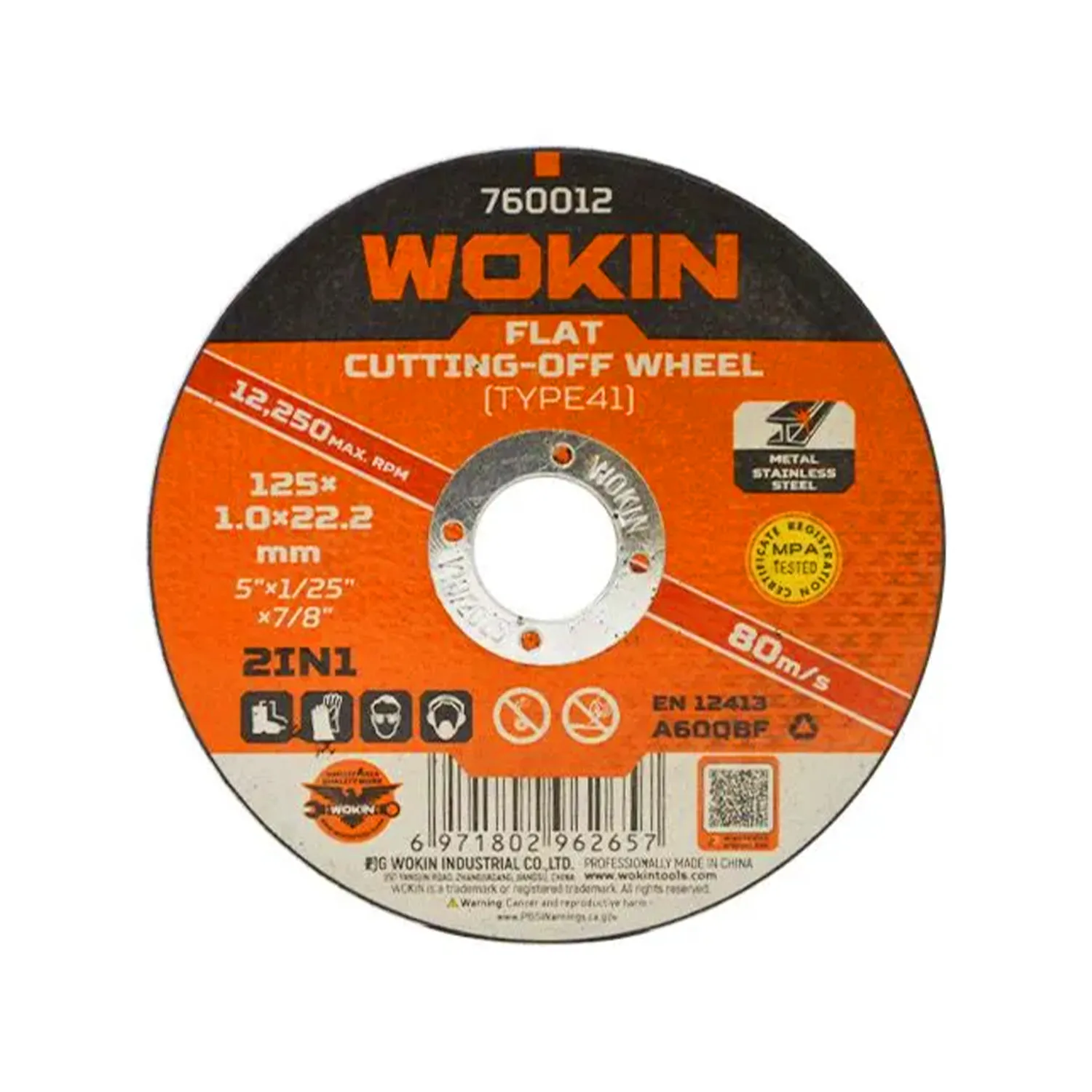 Disc taiere metal WOKIN 125x1.2x22 mm