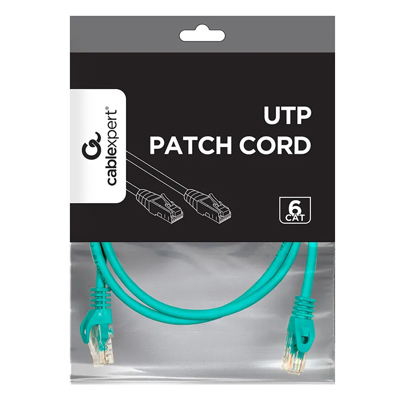 Patch cord Cablexpert PP6U-1M/G, Cat6 UTP, 1m, Verde