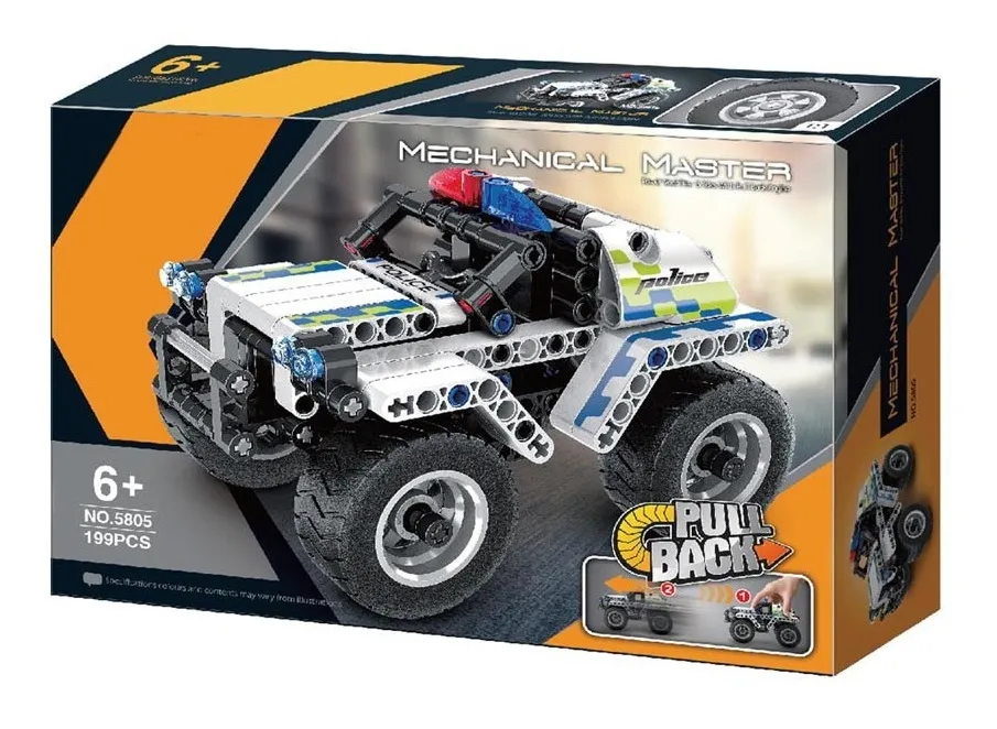 Constructor XTech Pull Back Police Car