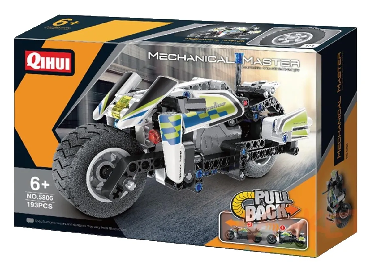 Constructor XTech Pull Back Police Motorbike