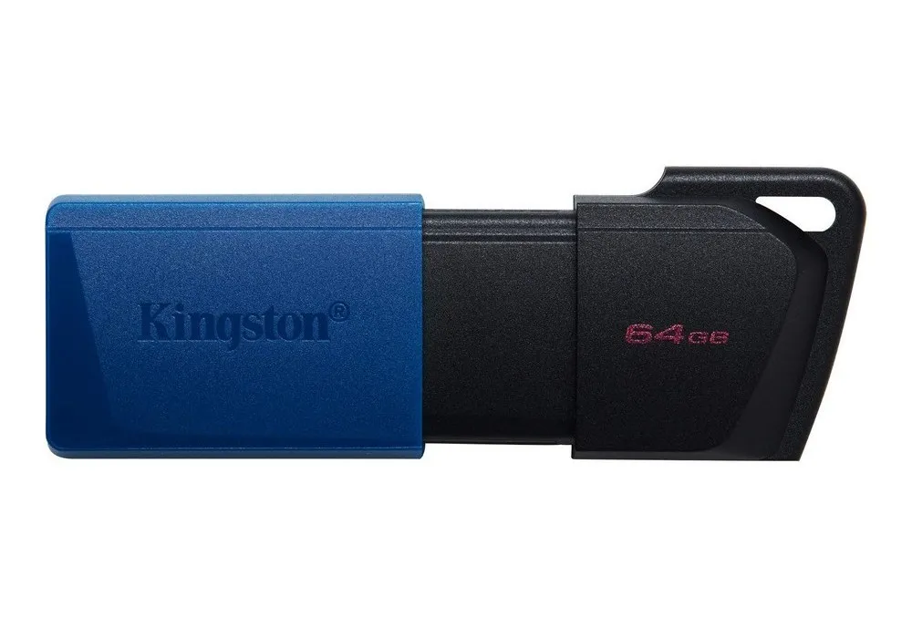  64GB USB3.2 Flash Drive Kingston DataTraveler Exodia M (DTXM/64GB), Black-Blue, Plastic, Slider Cap
