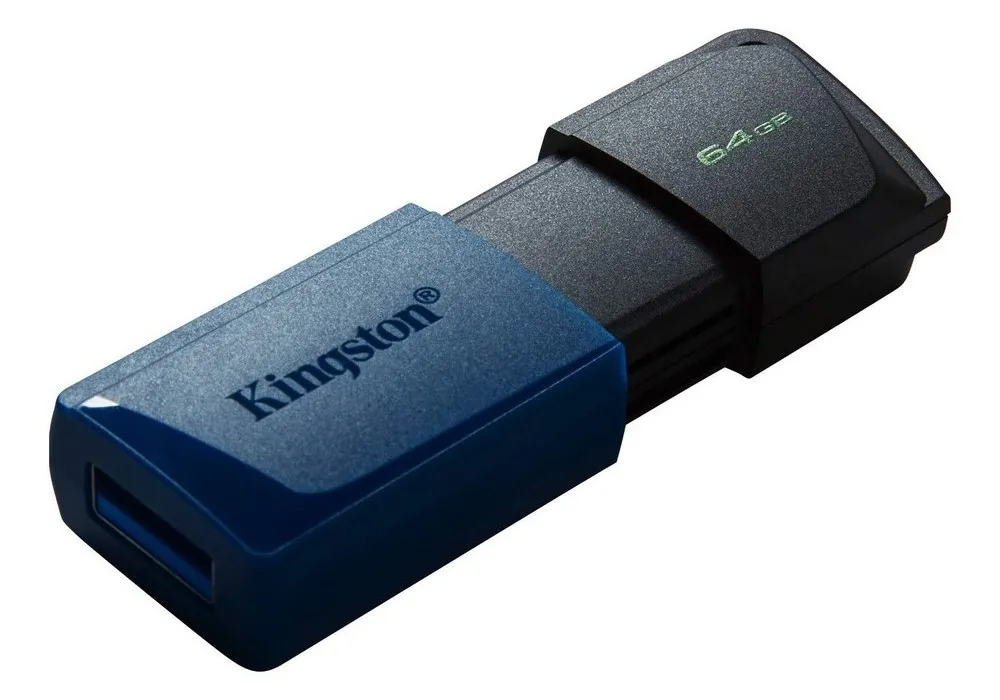  64GB USB3.2 Flash Drive Kingston DataTraveler Exodia M (DTXM/64GB), Black-Blue, Plastic, Slider Cap