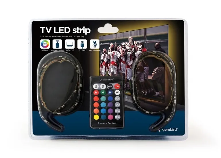 Bandă cu LED-uri Cablexpert LED-2SU-RGB50-01, Multicolor